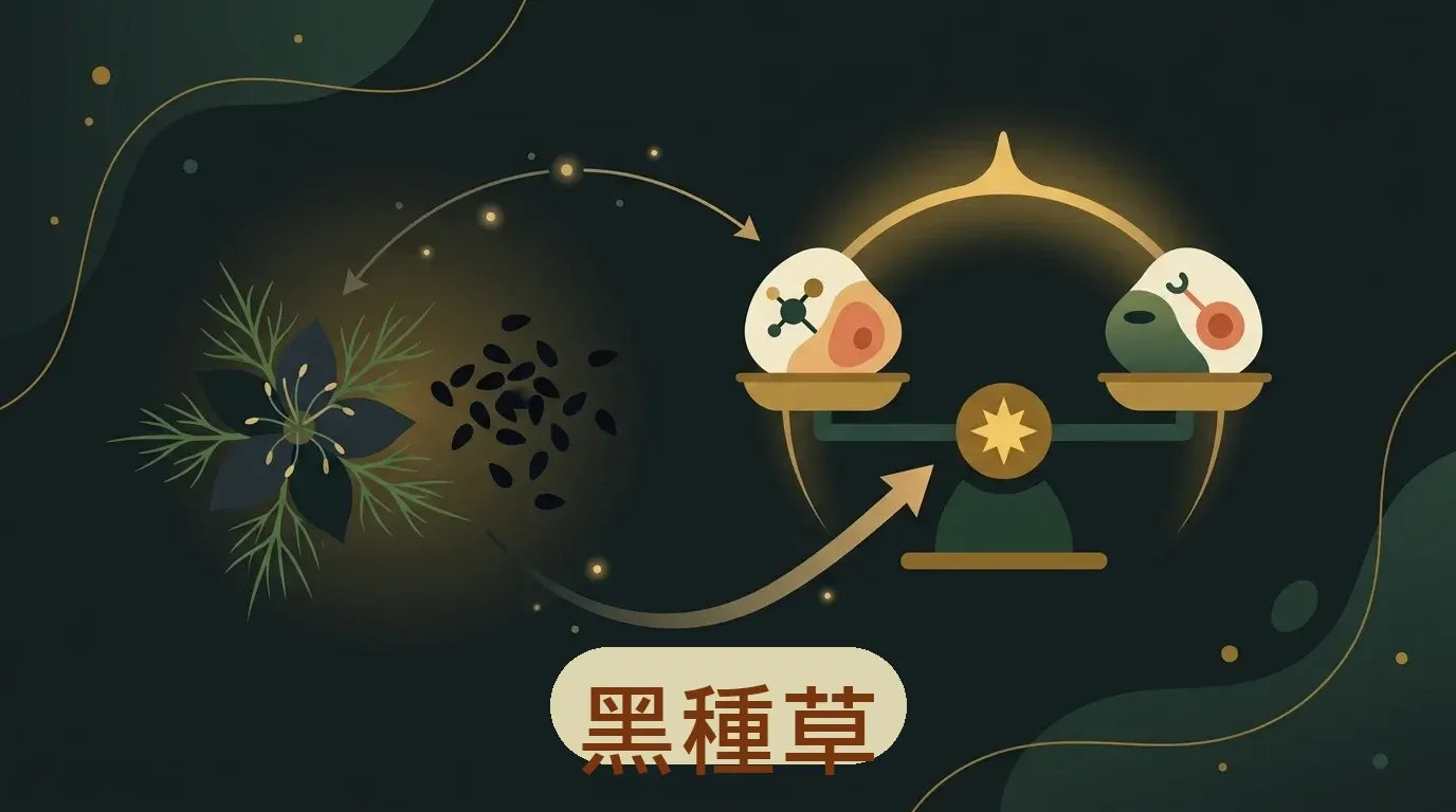 ⚫ 黑種草（Nigella sativa）：免疫「調節器」而非增強劑