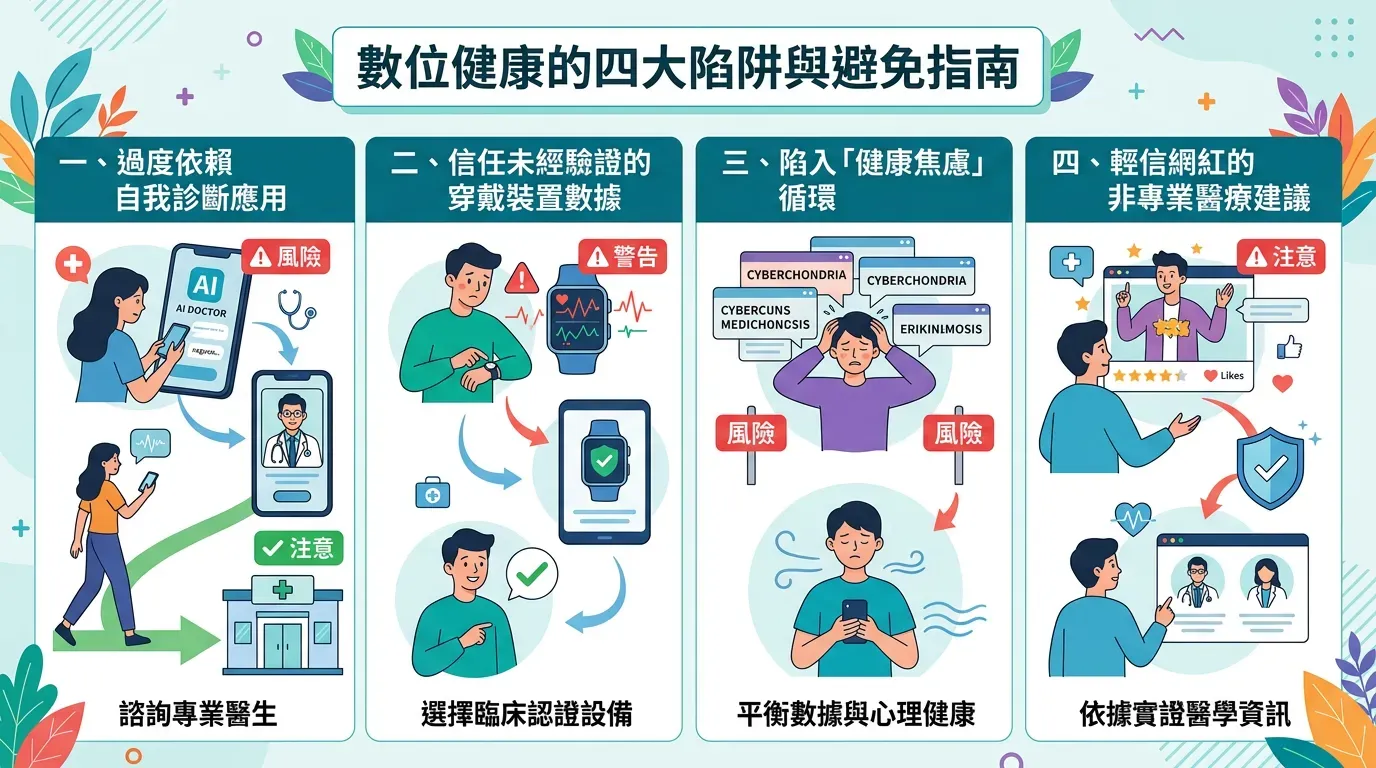 實用拆解：⚠️ 數位健康的四大陷阱