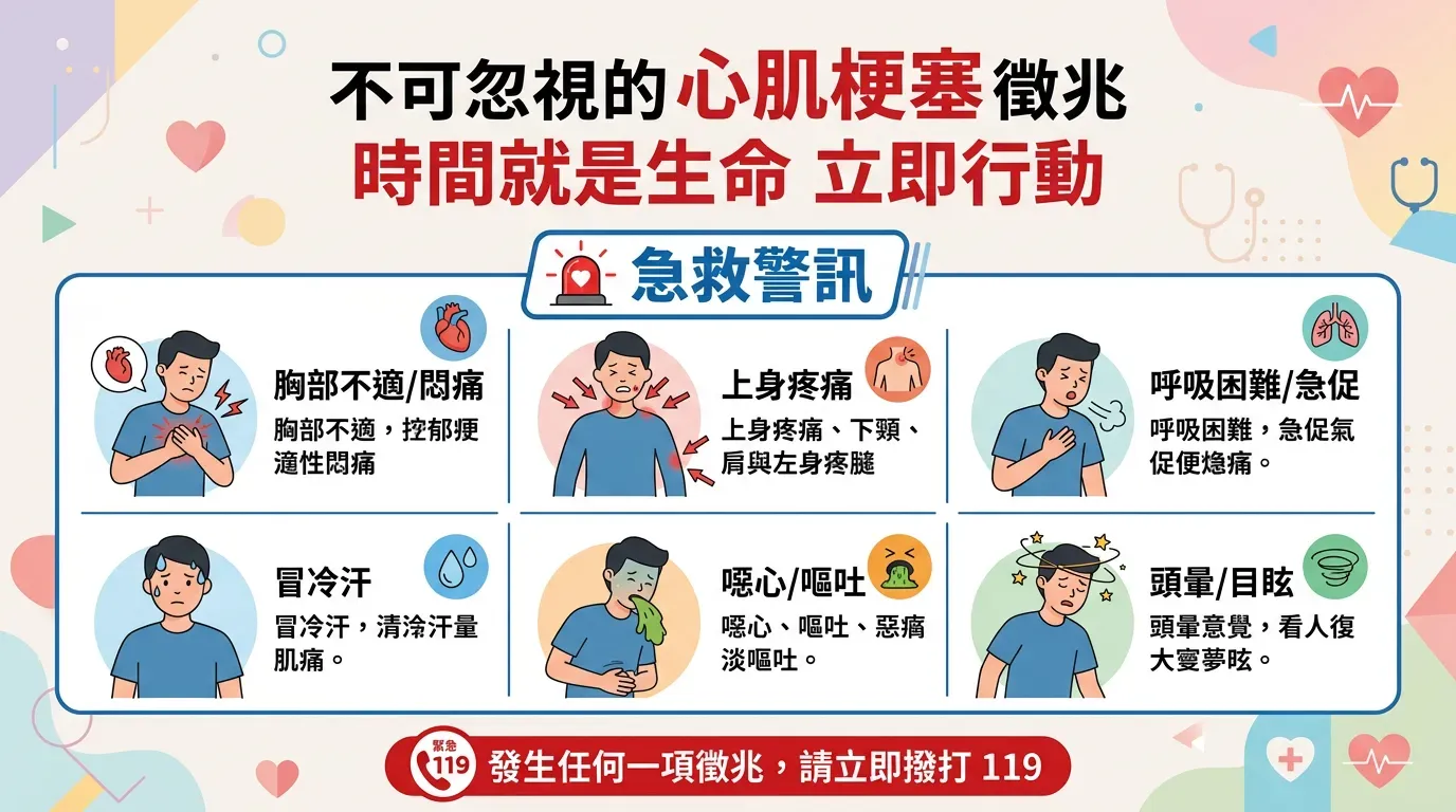 心臟病發作的緊急症狀