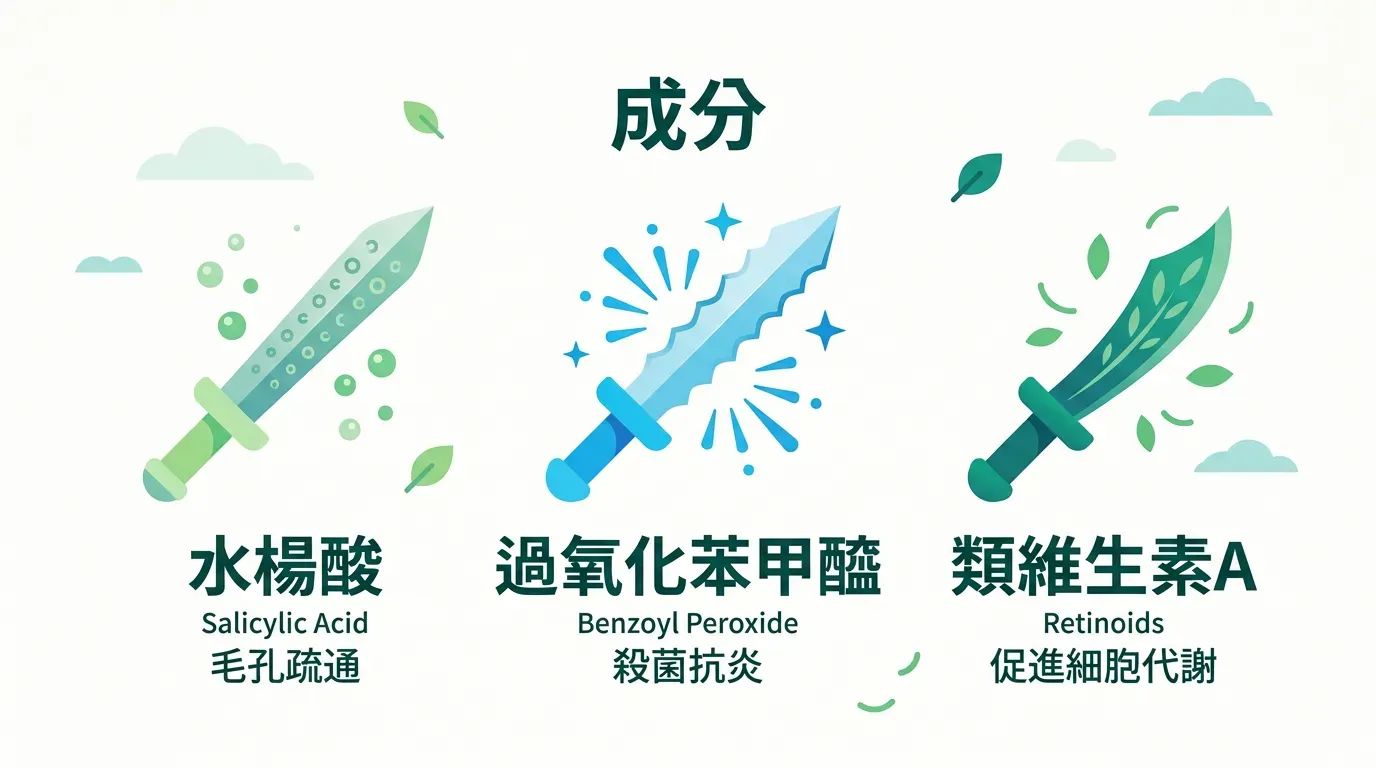 抗痘三大外用成分