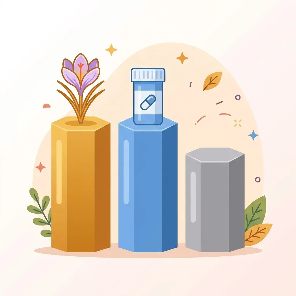 番紅花 vs 安慰劑 vs 抗憂鬱藥的效果比較