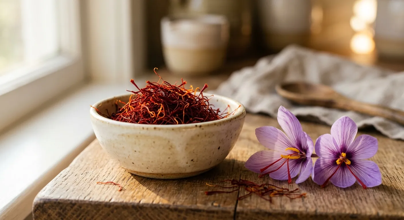 番紅花（Saffron）抗焦慮與抗憂鬱：34 項 RCT 的系統性回顧，以及台灣市售品的摻假問題