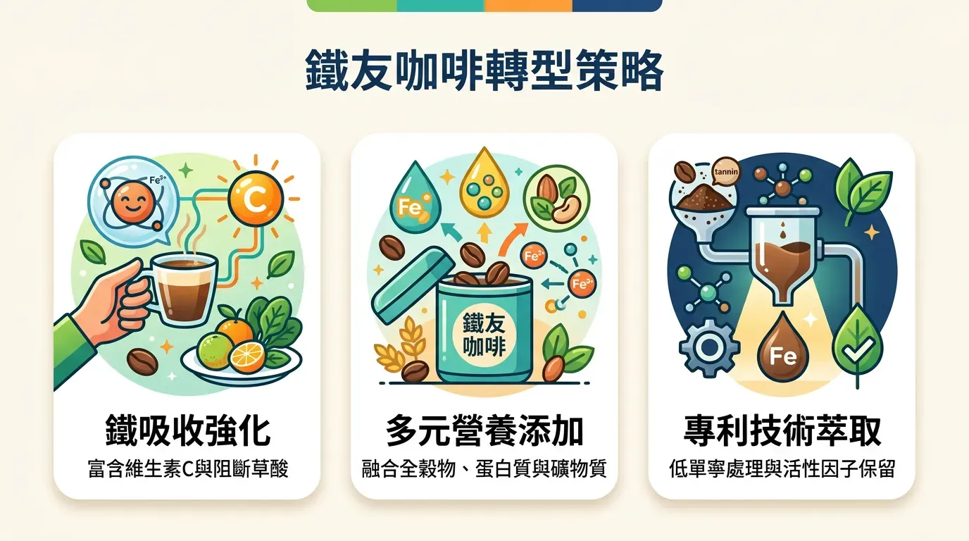 鐵質友善的咖啡因要點：三大轉型策略