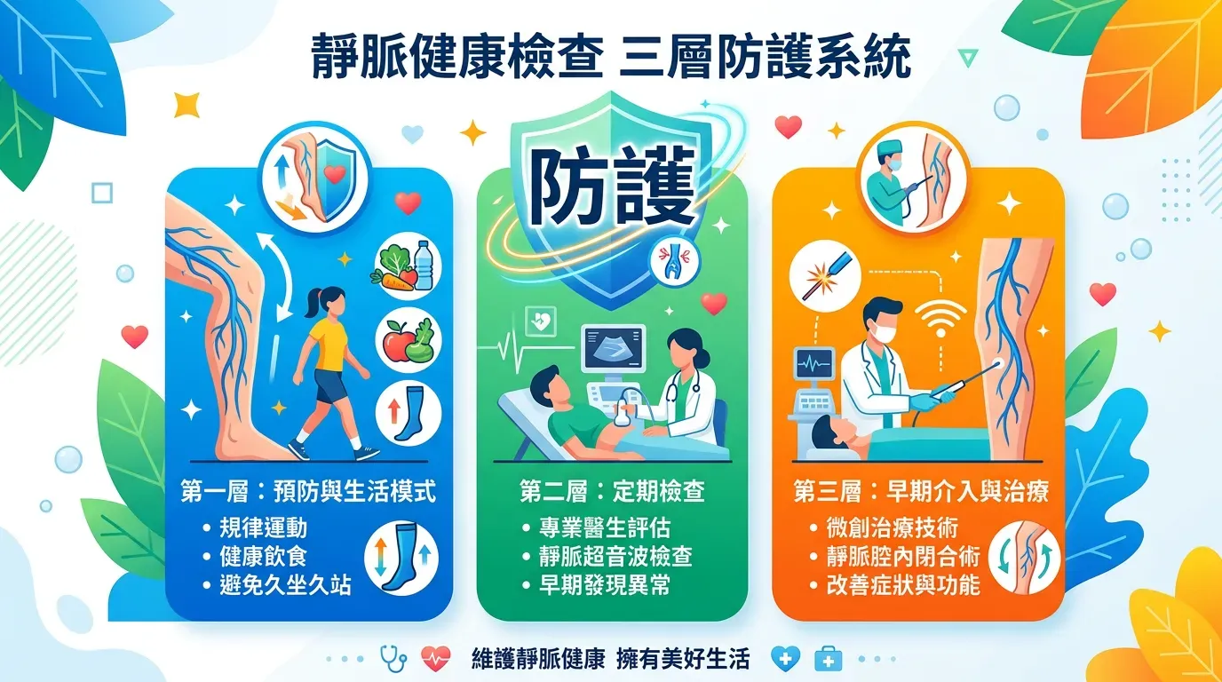 靜脈健康檢查要點：三層級防禦
