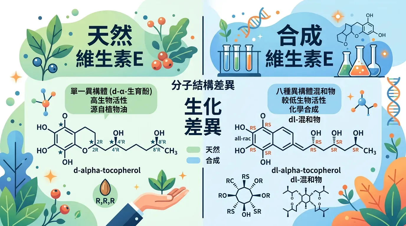 快速摘要：天然型與合成型的生化差異