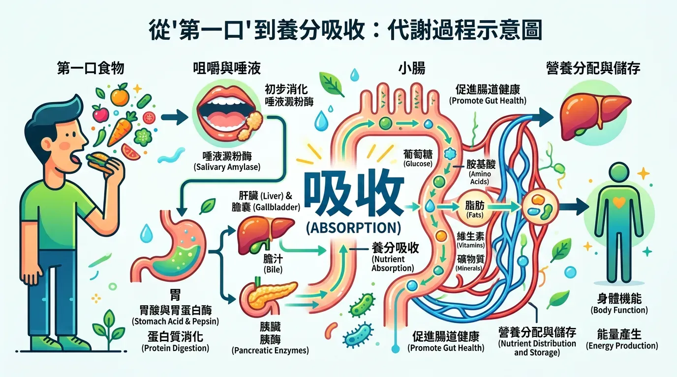 生化機制：為什麼「第一口」決定了你的吸收？